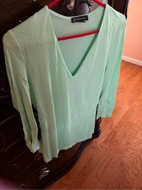 Inc Concepts Mint Green V-Neck Long Sleeve Tunic Top